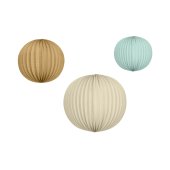 Set of paper lanterns, light blue, brown, cream (1 pkt / 3 pc.)