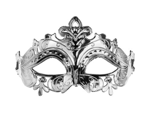 Carnival mask, 17x9 cm, silver