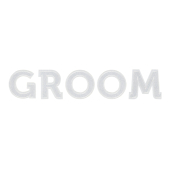 Iron on patch GROOM, white, 30x6cm