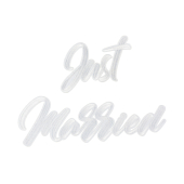 Iron on patch Just Married, white, 30x18cm