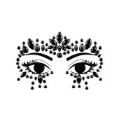Face Decoration Crystals, black, 15x9cm