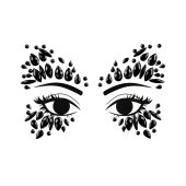 Face Decoration Crystals, black, 15x9cm