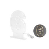 Neon LED - Digit '6', white, 50cm