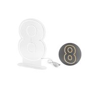 Neon LED - Digit '8', white, 50cm