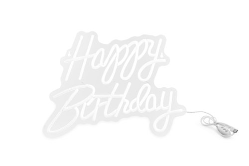 Neon LED - Happy Birthday, white