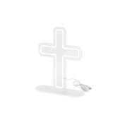 LED Neon Cross, white, 41x30 cm