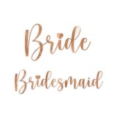 Glass stickers ''Bride & Bridesmaid'', rose gold (1 pkt / 6 pc.)