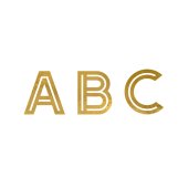 Alphabet glass stickers, gold (1 pkt / 6 pc.)