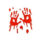 Gel window stickers Bloody Hands, red