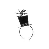Cylinder Headband with Bats, 19x26 cm, Black