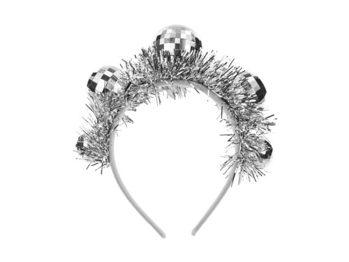 Disco Ball Headband, 17.5x17.5 cm, silver