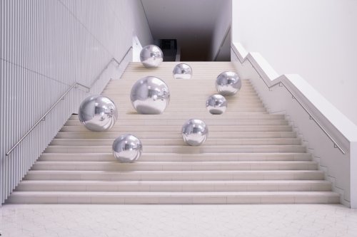 Inflatable Mirror Ball, silver, approx. 120 cm