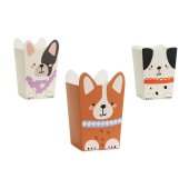Popcorn boxes Dogs, 8.7x8.7 cm, mix (1 pkt / 6 pc.)