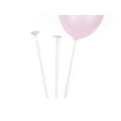 Balloon stick with cups, 30 cm, white (1 pkt / 100 pc.)