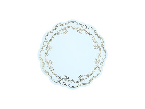 Plate mats Ornament, light blue, diameter 35.5 cm (1 pkt / 6 pc.)