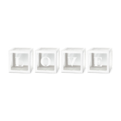 Balloon boxes LOVE, 30x30 cm, white (1 pkt / 4 pc.)