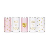 Wedding cans Mr & Mrs, 14x7 cm (1 pkt / 5 pc.)