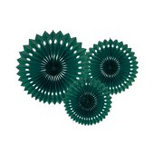 Decorative Rosettes, Dark Green, 20-30cm (1 pkt / 3 pc.)