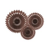 Decorative Rosettes, Brown, 20-30cm (1 pkt / 3 pc.)