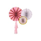 Decorative Rosettes Flowers, mix, 26-43 cm (1 pkt / 3 pc.)