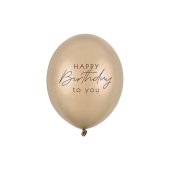 Balloons 30 cm, Happy Birthday, Metallic Cold Gold (1 pkt / 6 pc.)