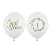 Balloons 30 cm, God Bless, Pastel Pure White (1 pkt / 50 pc.)