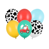 Balloons 30 cm, Farm, mix (1 pkt / 6 pc.)
