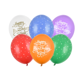 Balloons 30 cm, Happy Birthday To You, mix (1 pkt / 6 pc.)