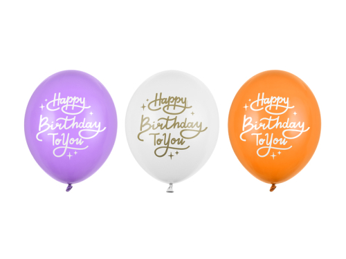 Воздушные шары 30 см, Happy Birthday To You, микс (1 уп / 50 шт.)