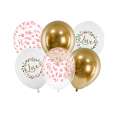Balloons 30 cm, Love, mix (1 pkt / 6 pc.)