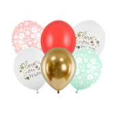 Balloons 30 cm, Love you mom, mix (1 pkt / 6 pc.)