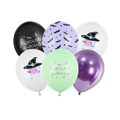 Balloons 30 cm, Witch, mix (1 pkt / 6 pc.)