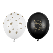 Balloons 30 cm, Happy New Year, mix (1 pkt / 50 pc.)