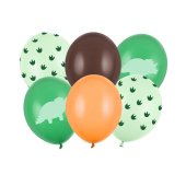 Balloons 30 cm, Dinosaur, mix (1 pkt / 6 pc.)