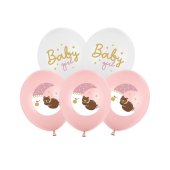 Balloons 30 cm, Baby girl, mix (1 pkt / 6 pc.)