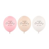 Balloons 30 cm, Happy Birthday, pink mix (1 pkt / 50 pc.)