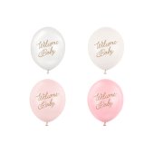 Balloons 30 cm, Welcome Baby, pink mix (1 pkt / 50 pc.)