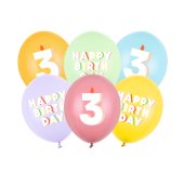 Balloons 30 cm, 3, mix (1 pkt / 6 pc.)
