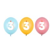 Balloons 30 cm, 3, mix (1 pkt / 50 pc.)
