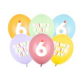Balloons 30 cm, 6, mix (1 pkt / 6 pc.)
