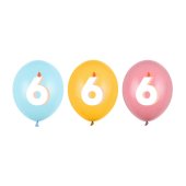 Balloons 30 cm, 6, mix (1 pkt / 50 pc.)