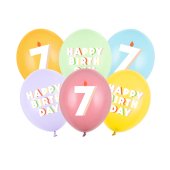 Balloons 30 cm, 7, mix (1 pkt / 6 pc.)