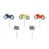 Birthday candles Racing Cars, 2-3 cm, mix (1 pkt / 5 pc.)