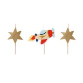 Birthday candles Airplane, 4.5-5 cm, mix (1 pkt / 3 pc.)
