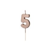 Birthday Candle Number 5, rose gold, 4.5cm