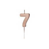 Birthday Candle Number 7, rose gold, 4.5cm