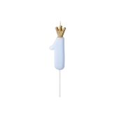 Birthday candle Number 1, light blue, 9.5cm