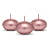 Floating candle disc, metallic, rose gold, 4cm (1 pkt / 50 pc.)