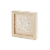 Wooden moneybox - Honeymoon fund, mix, 6x30x30 cm