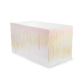 Fringe table skirt, iridescent, 300x80cm